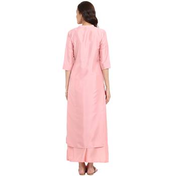 Pink color Straight Digital Print Kurta 3
