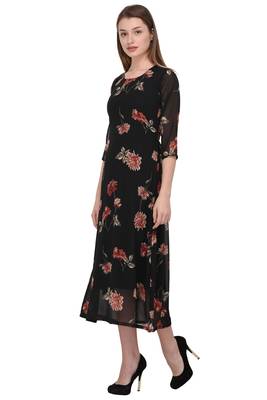 Black printed georgette ethnic-kurtis 2