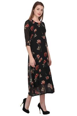 Black printed georgette ethnic-kurtis 3