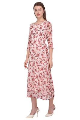 Light-peach printed georgette ethnic-kurtis 2