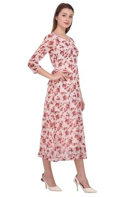 Light-peach printed georgette ethnic-kurtis 3