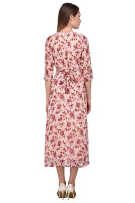 Light-peach printed georgette ethnic-kurtis 4