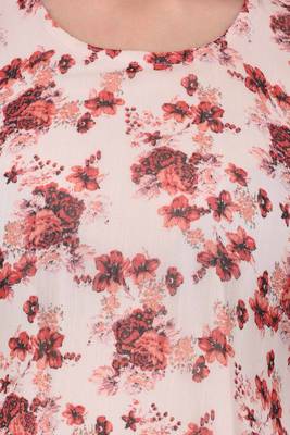 Light-peach printed georgette ethnic-kurtis 5
