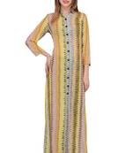 Yellow printed rayon ethnic-kurtis