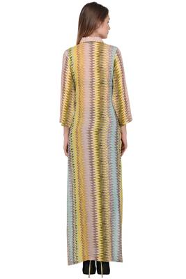 Yellow printed rayon ethnic-kurtis 4