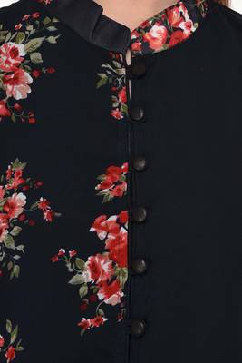 Dark-blue printed georgette ethnic-kurtis 5