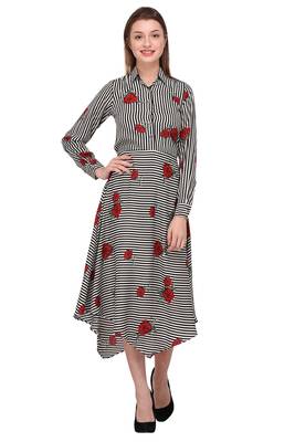 White printed polyester ethnic-kurtis 1