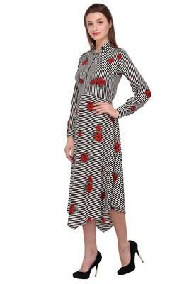 White printed polyester ethnic-kurtis 2