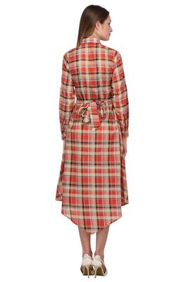 Red printed polyester ethnic-kurtis 4