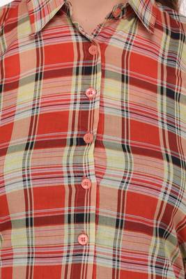 Red printed polyester ethnic-kurtis 5