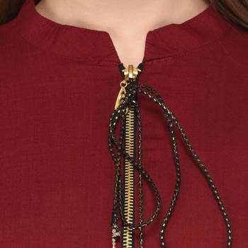 Maroon plain rayon ethnic-kurtis 5