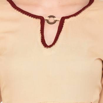 Beige plain rayon ethnic-kurtis 5