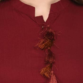 Maroon plain rayon ethnic-kurtis 5