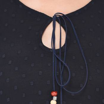 Dark-blue plain chiffon ethnic-kurtis 5