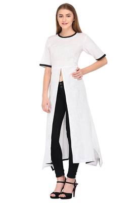 White printed cotton ethnic-kurtis 3