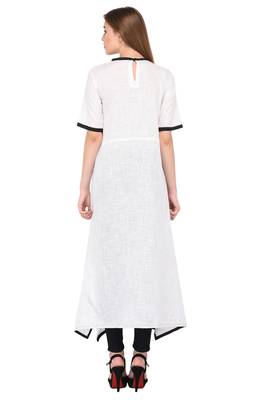 White printed cotton ethnic-kurtis 5