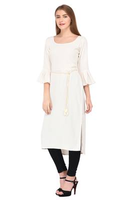 White plain crepe ethnic-kurtis 2