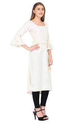 White plain crepe ethnic-kurtis 3