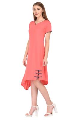 Peach plain rayon ethnic-kurtis 2