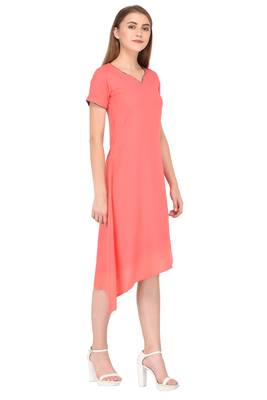 Peach plain rayon ethnic-kurtis 3