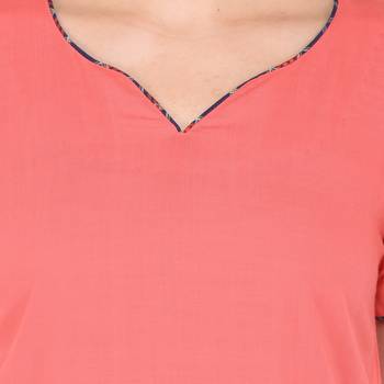 Peach plain rayon ethnic-kurtis 5