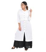 White plain cotton kurti