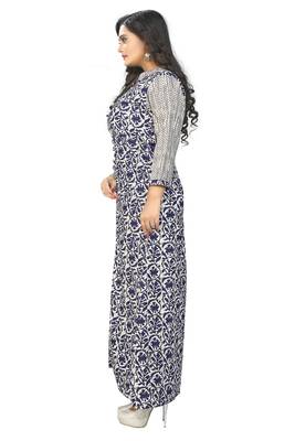 Blue printed cotton party-wear-kurtis 3
