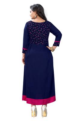 Blue printed rayon party-wear-kurtis 2