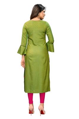 Light-green embroidered rayon kurtis 4