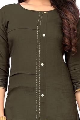 Brown hand woven cotton kurtis 4