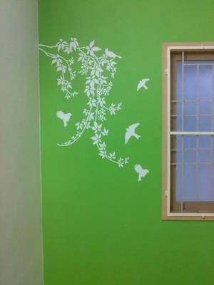 Birds on vines wall decal 2