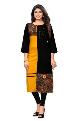 Multicolor printed rayon ethnic-kurtis 1