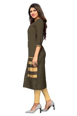 Brown plain cotton cotton-kurtis 3
