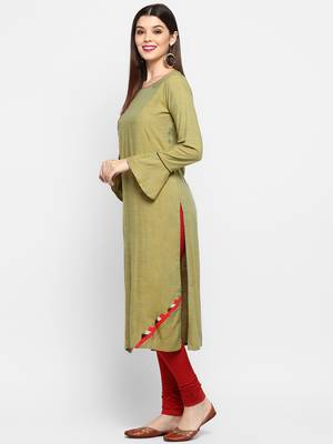 Green embroidered rayon ethnic-kurtis 3