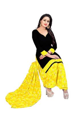 Black printed crepe salwar with dupatta 1