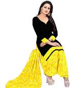 Black printed crepe salwar with dupatta