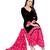 Black printed crepe salwar with dupatta