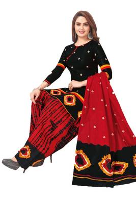 Black printed crepe salwar with dupatta 1