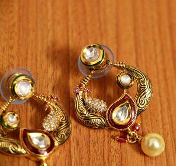 Red Pearl Danglers Drops 2