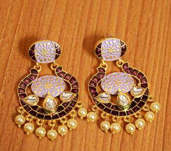 Purple Pearl Danglers Drops 1
