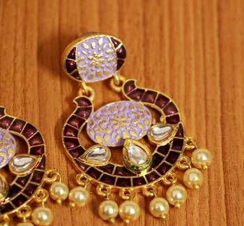Purple Pearl Danglers Drops 2