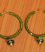 Green Crystal Hoops