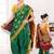 Green Poly Cotton Silk nauvari saree