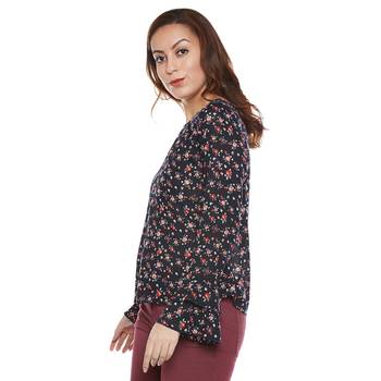 Black plain viscose party tops 3