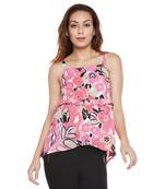 Pink plain polyester party tops