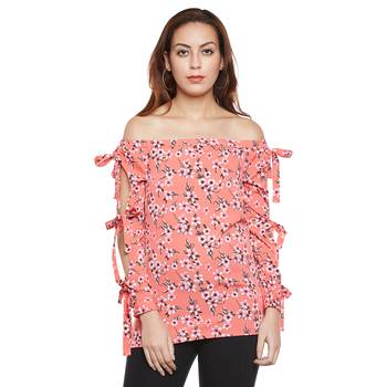 Pink plain polyester party tops 1