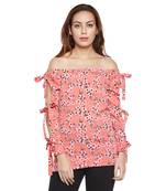 Pink plain polyester party tops