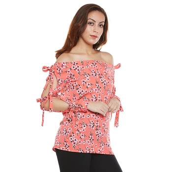 Pink plain polyester party tops 2