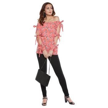 Pink plain polyester party tops 4