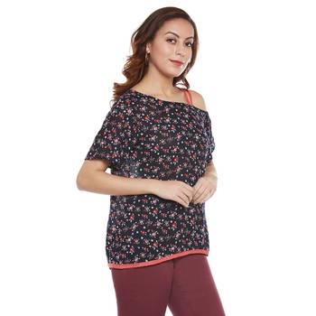 Black plain viscose party tops 2